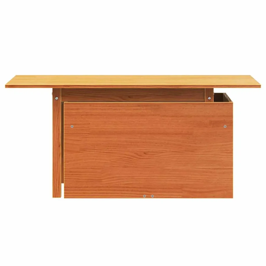 Table de jardin cire marron 100x50x75 cm bois massif de pin - 5