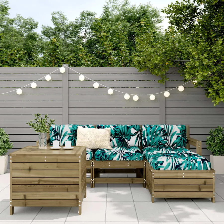 Salon de jardin 5 pcs bois de pin imprégné - 3