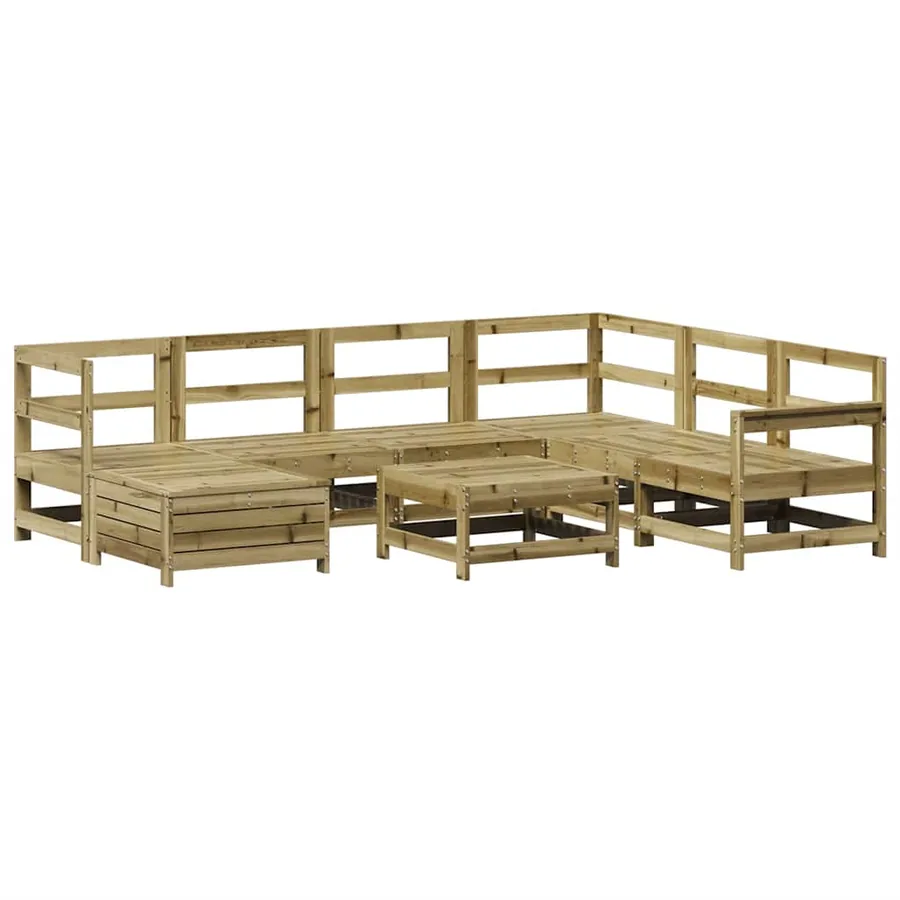 Salon de jardin 8 pcs bois de pin imprégné - 2