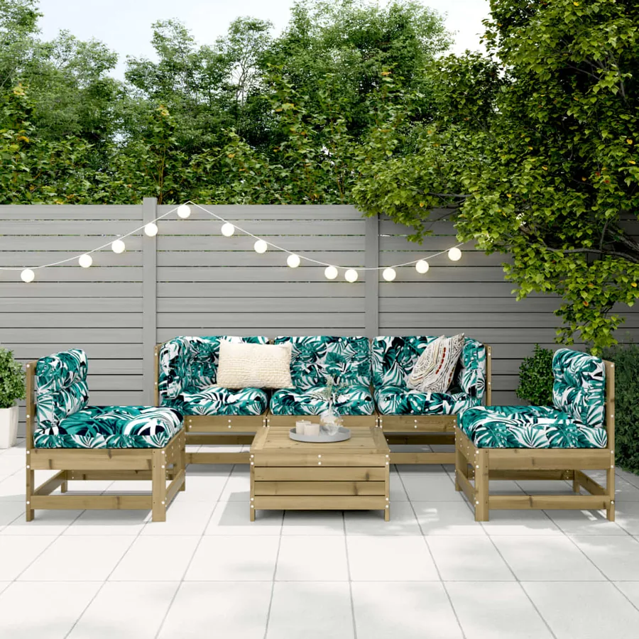 Salon de jardin 6 pcs bois de pin imprégné - 3