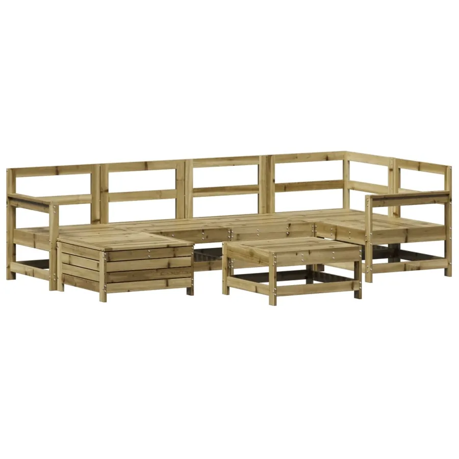 Salon de jardin 7 pcs bois de pin imprégné - 2