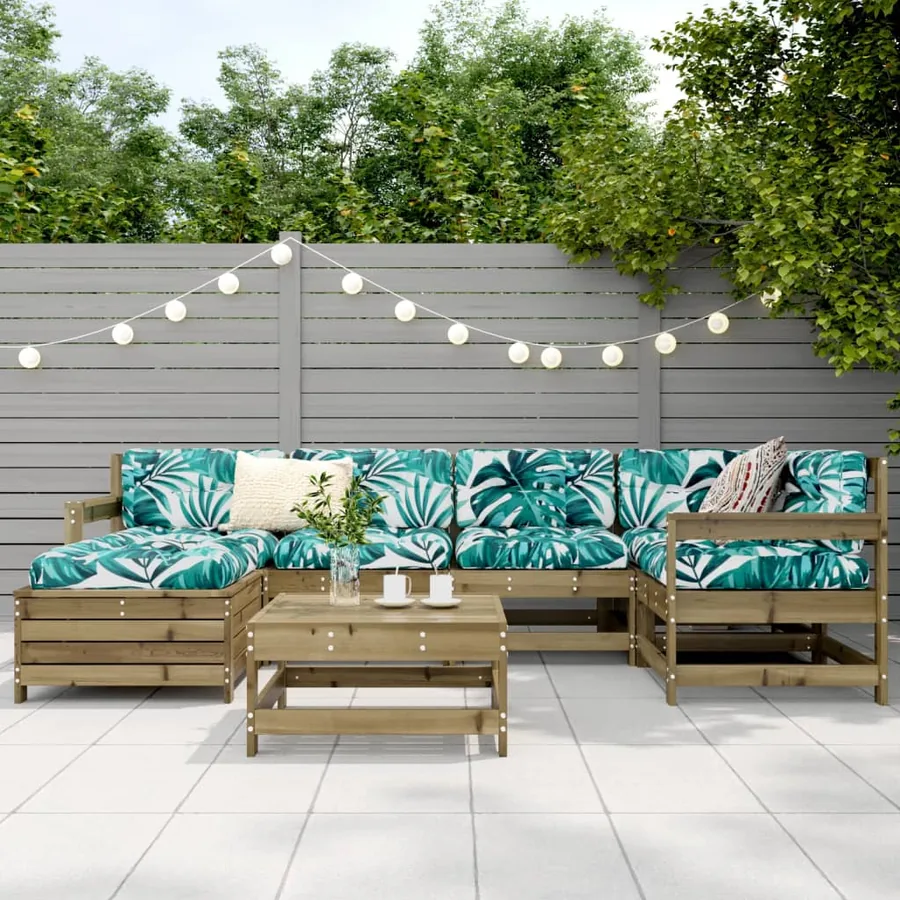 Salon de jardin 7 pcs bois de pin imprégné - 3