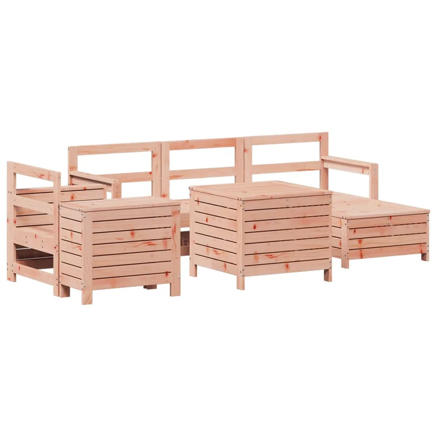 Salon de jardin 7 pcs bois massif sapin de douglas - 2
