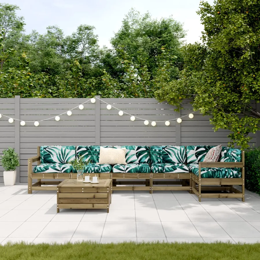 Salon de jardin 7 pcs bois de pin imprégné - 3