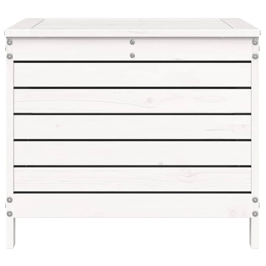 Repose-pied de jardin blanc 62x63,5x53,5 cm bois de pin massif - 4