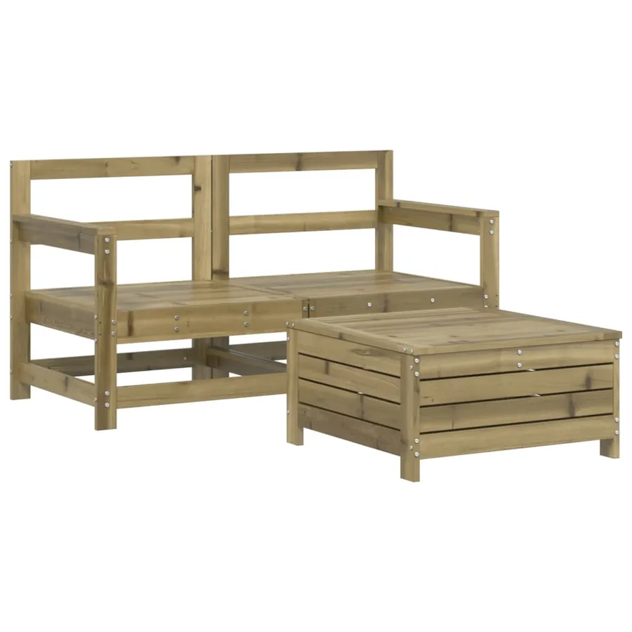 Salon de jardin 3 pcs bois de pin imprégné - 2