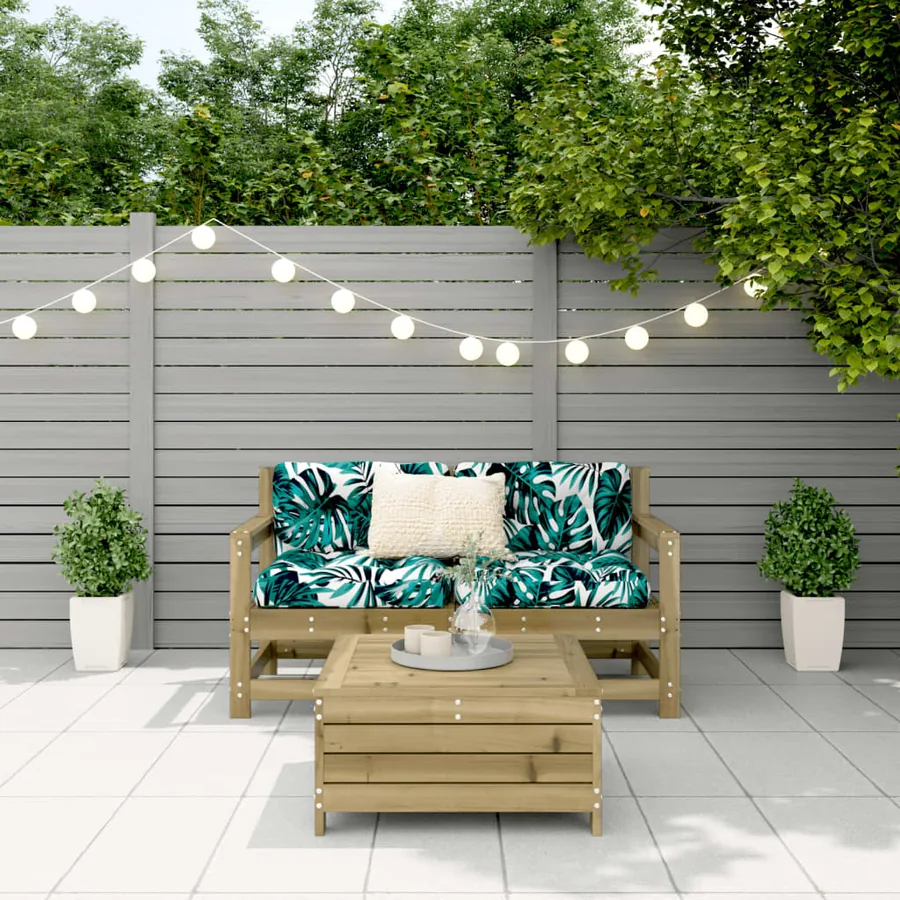 Salon de jardin 3 pcs bois de pin imprégné - 3