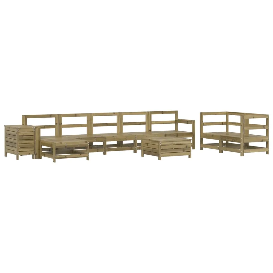 Salon de jardin 10 pcs bois de pin imprégné - 2