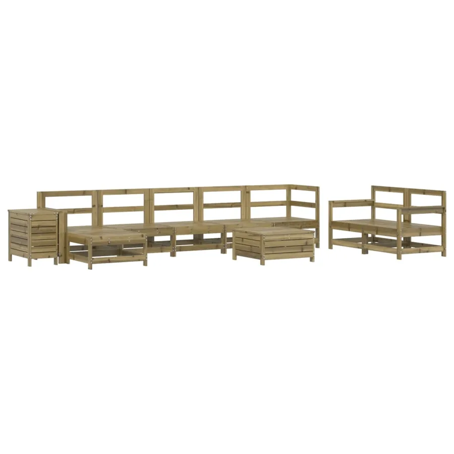 Salon de jardin 10 pcs bois de pin imprégné - 2