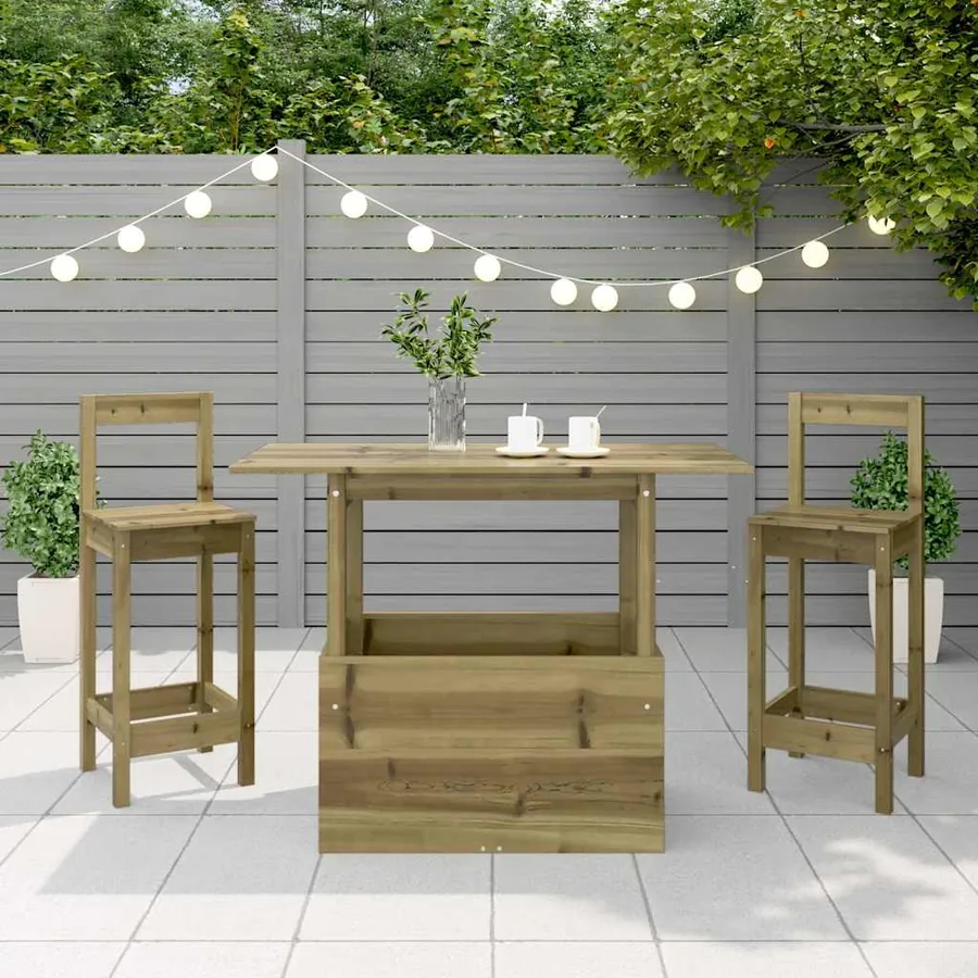 Table de jardin 100x50x75 cm bois de pin imprégné - 4