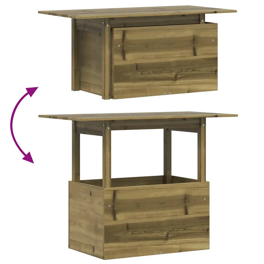 Table de jardin 100x50x75 cm bois de pin imprégné - 8