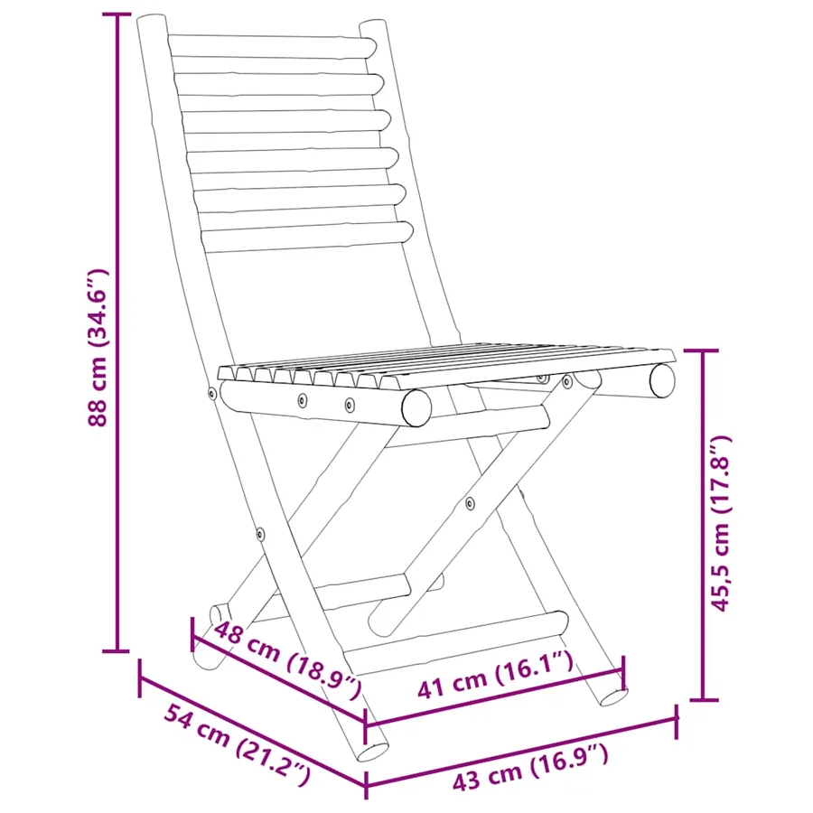 Ensemble de bistro 3 pcs bambou - 12