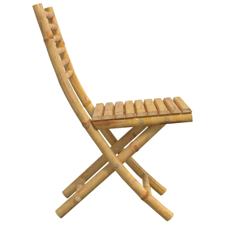Chaises pliables de jardin lot de 8 43x54x88 cm bambou - 6