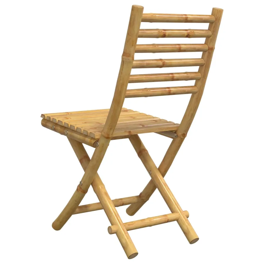 Chaises pliables de jardin lot de 8 43x54x88 cm bambou - 7