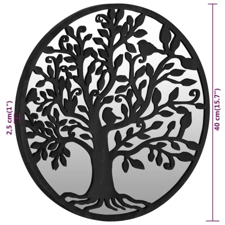 Miroir de jardin Noir 40x2,5 cm Fer Rond utilisation extérieure - 6