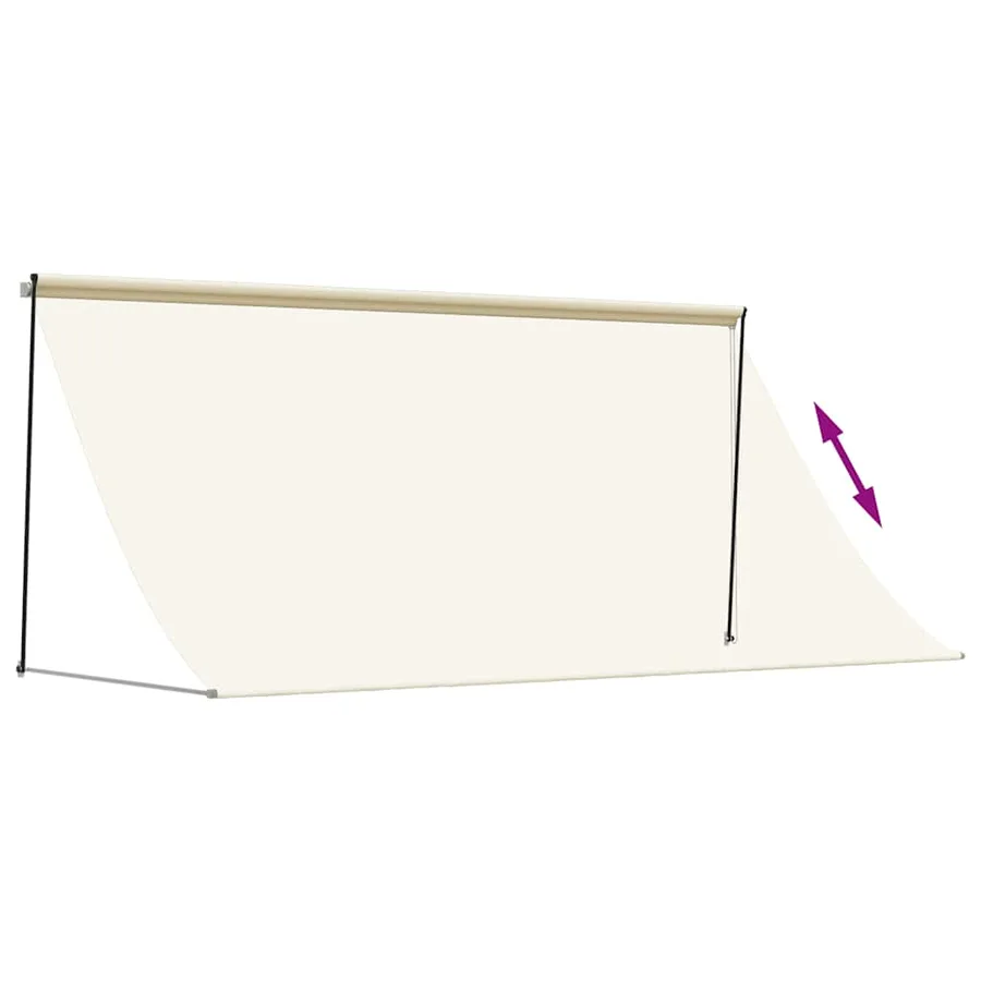 Auvent rétractable crème 300x150 m tissu et acier - 6