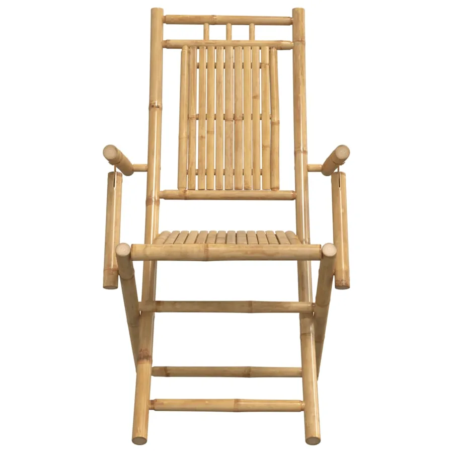 Chaises pliables de jardin lot de 2 53x66x99 cm bambou - 5