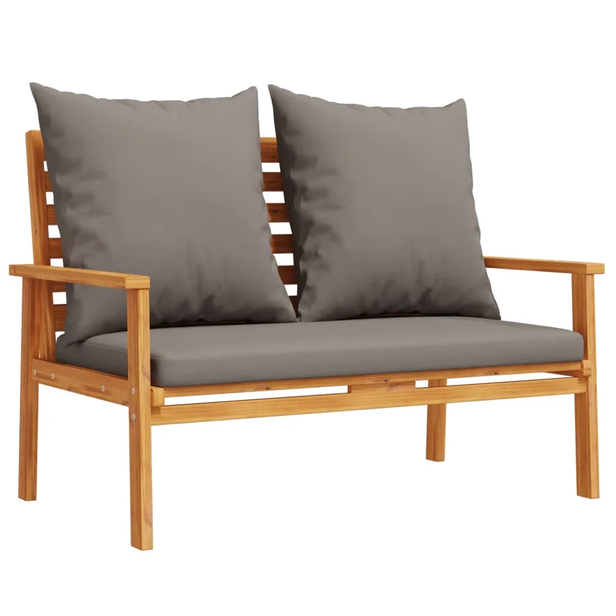 Canapé de jardin 120 cm avec coussin bois d'acacia massif - 2