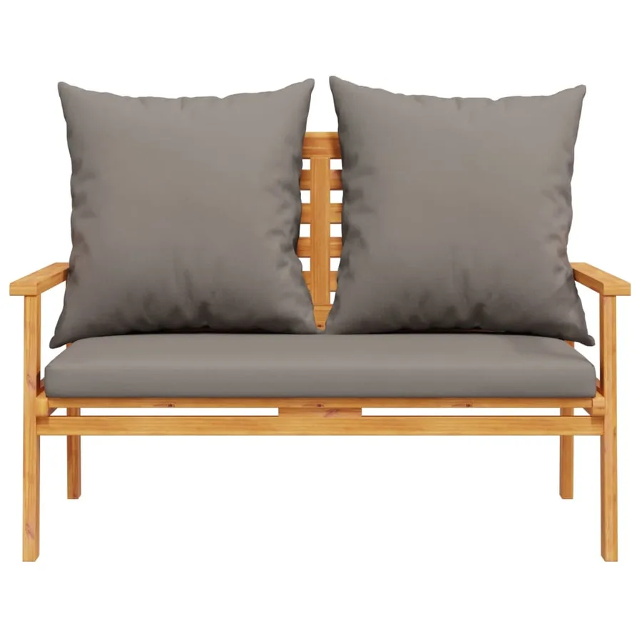 Canapé de jardin 120 cm avec coussin bois d'acacia massif - 4