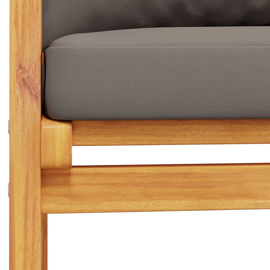 Canapé de jardin 120 cm avec coussin bois d'acacia massif - 7