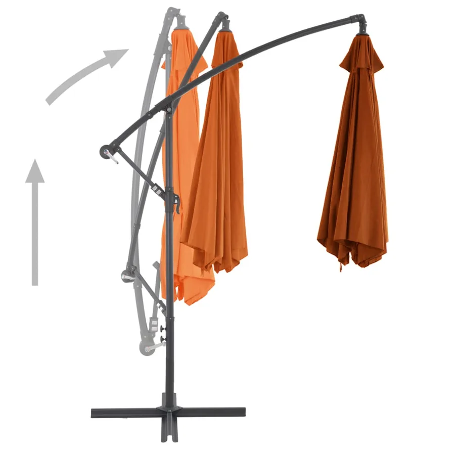 Parasol de jardin en porte-à-faux avec mât en aluminium - 4
