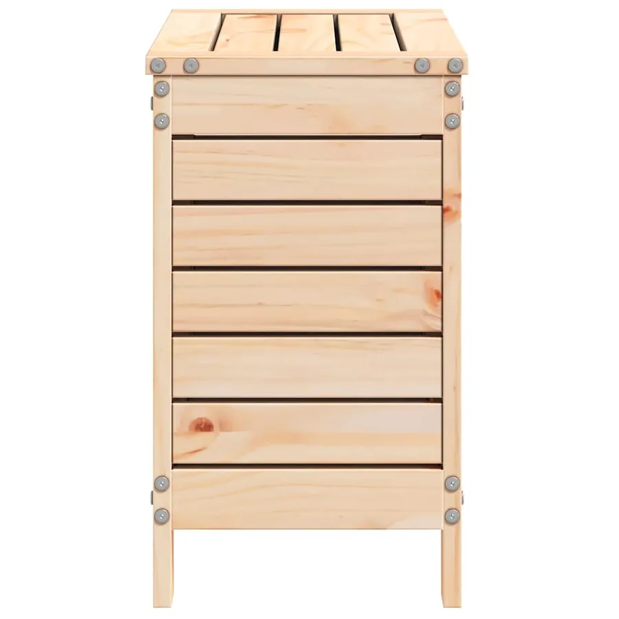 Repose-pied de jardin 62x31,5x52 cm bois de pin massif - 5