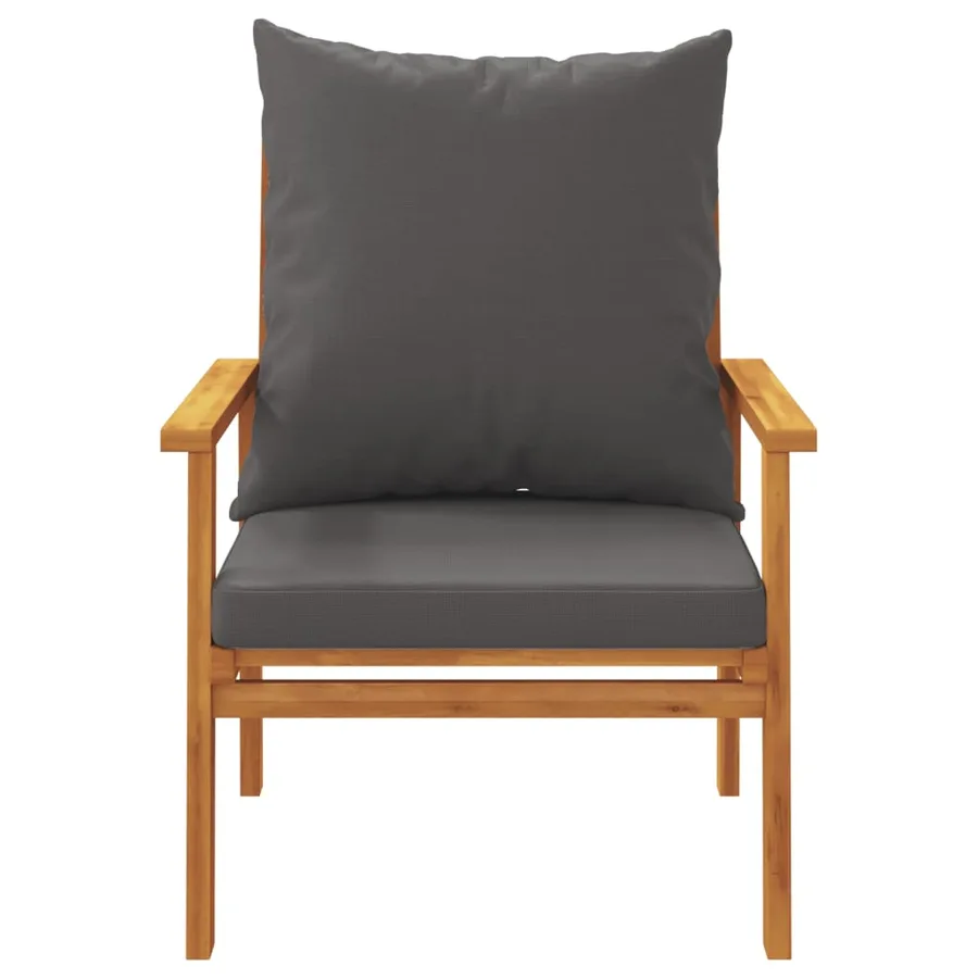 Salon de jardin avec coussins 5 pcs Bois d'acacia solide - 6