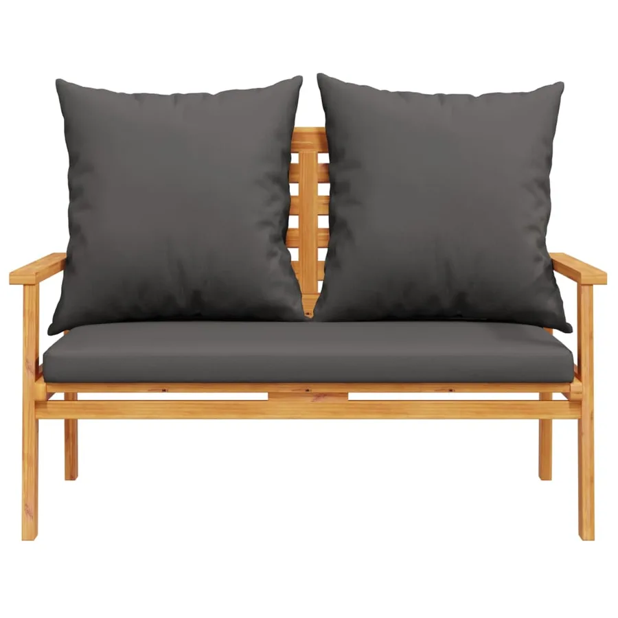 Salon de jardin avec coussins 5 pcs Bois d'acacia solide - 8