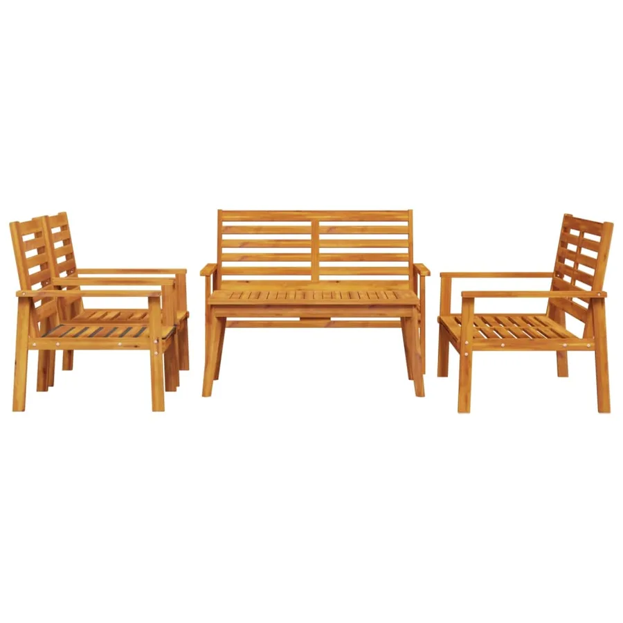 Salon de jardin 5 pcs bois d'acacia solide - 3