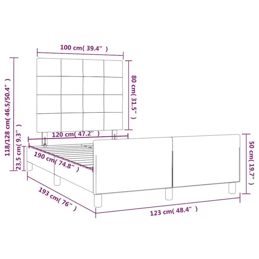 Cadre de lit sans matelas vert foncé 120x190 cm velours - 11