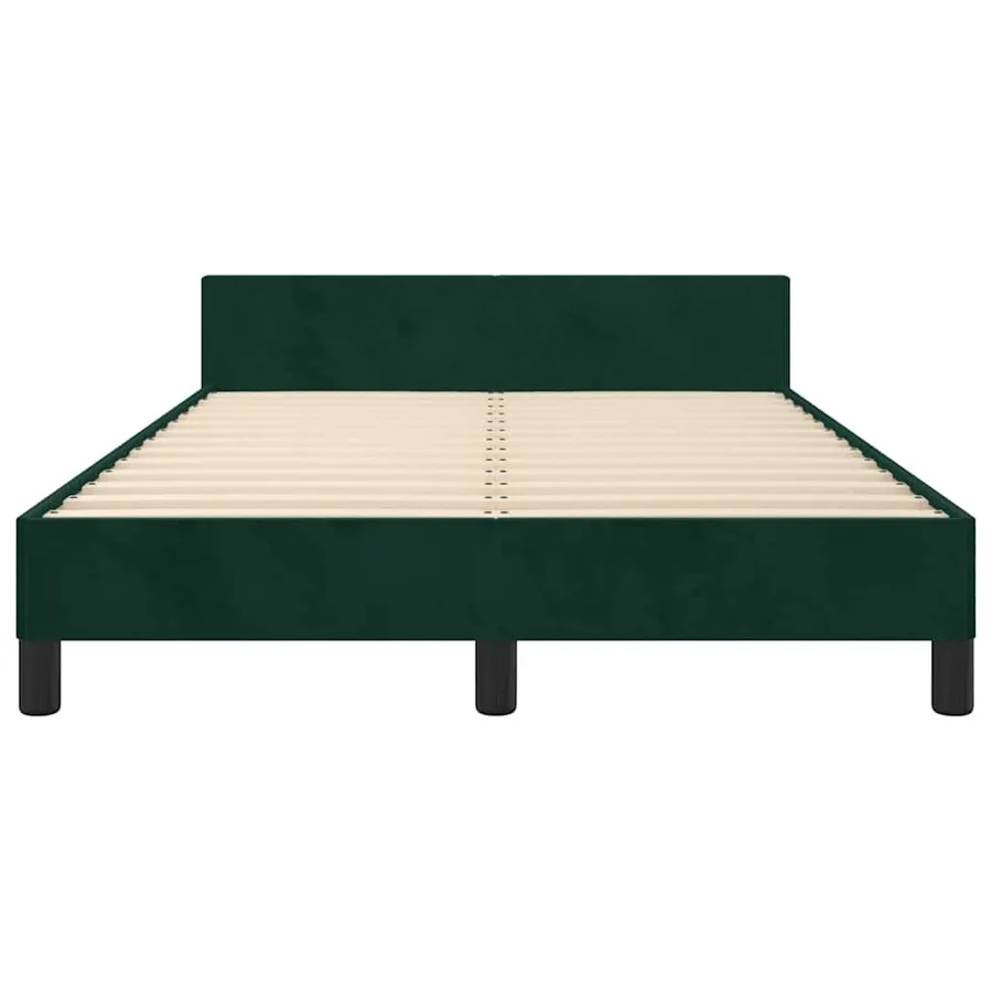 Cadre de lit sans matelas vert foncé 120x190 cm velours - 6