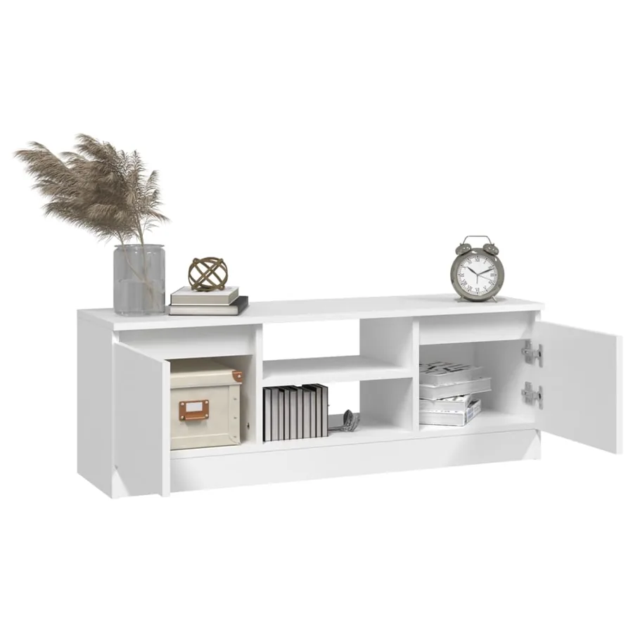 Meuble TV avec porte Blanc 102x30x36 cm - 4