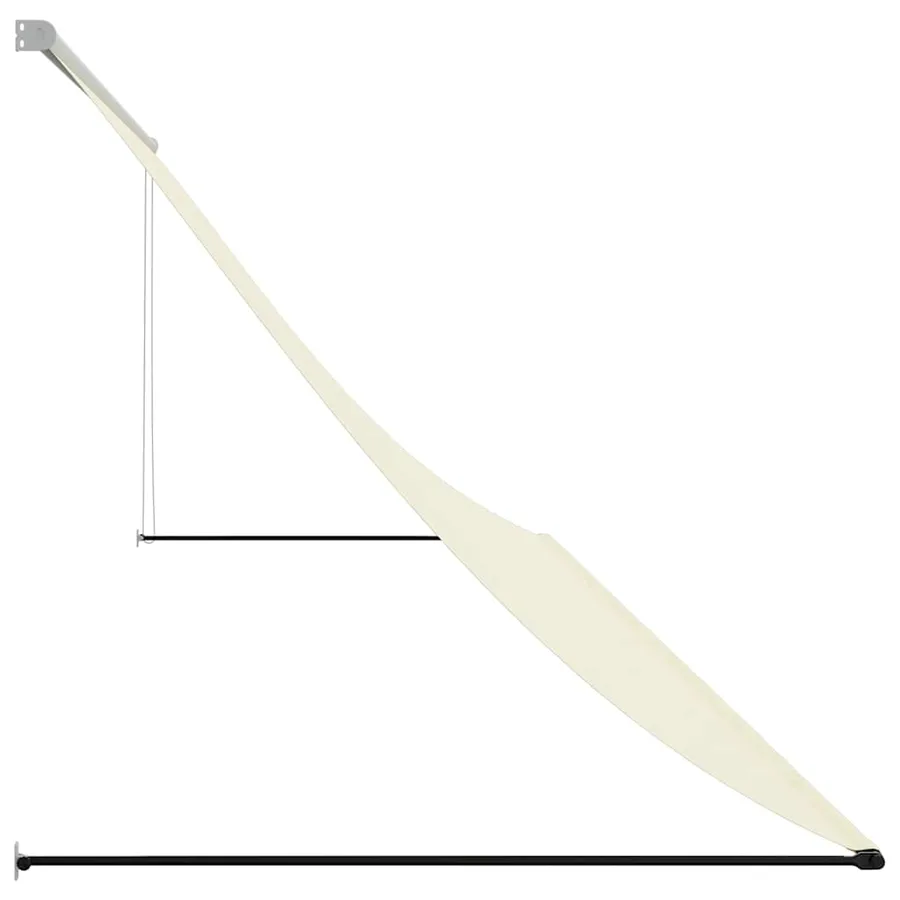 Auvent rétractable crème 400x150 m tissu et acier - 4