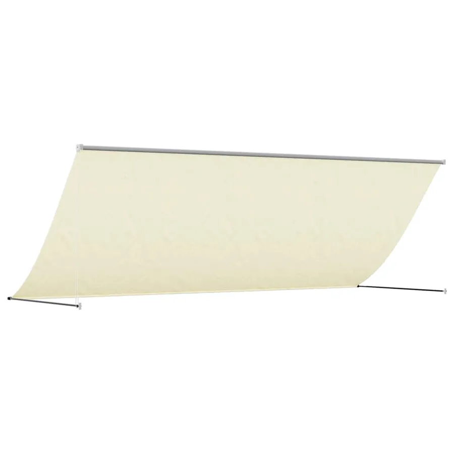 Auvent rétractable crème 400x150 m tissu et acier - 5