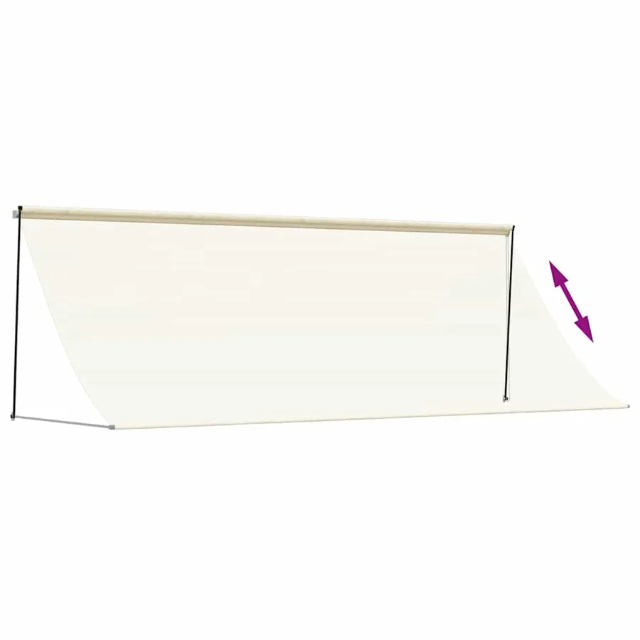Auvent rétractable crème 400x150 m tissu et acier - 6