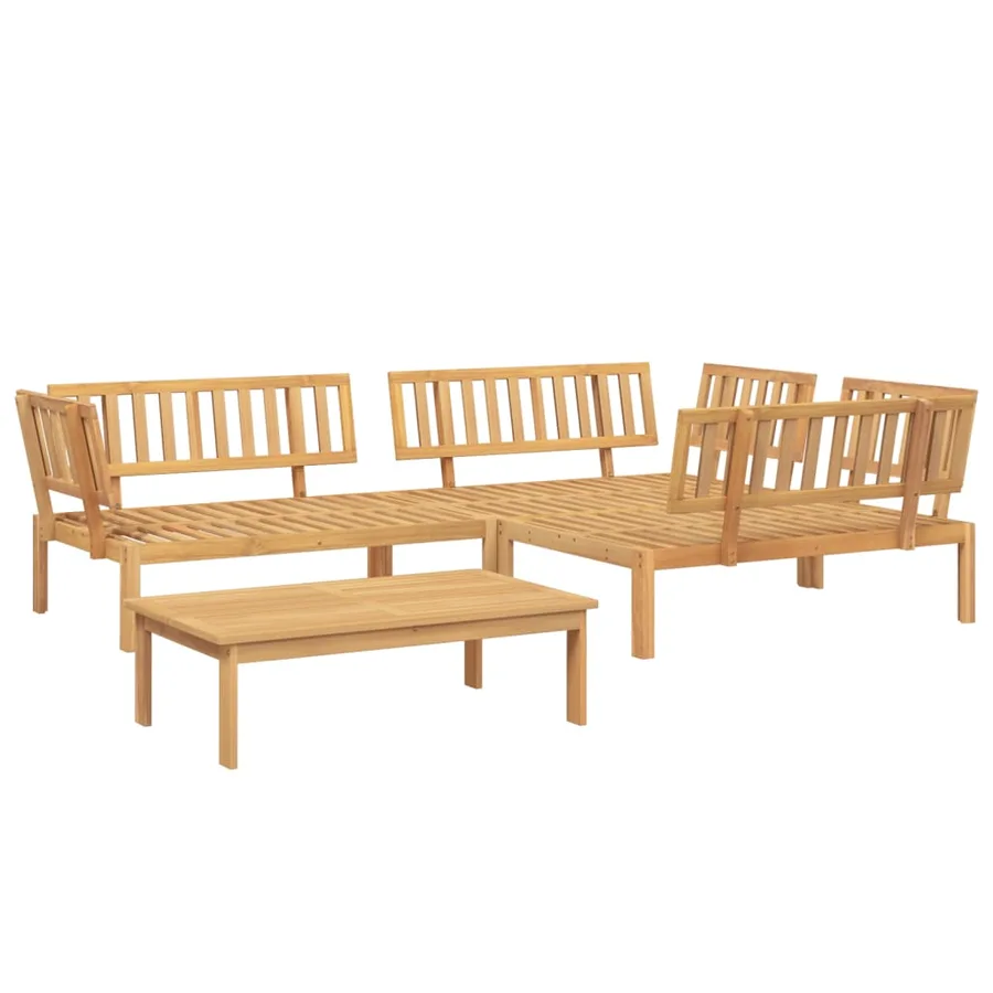Salon palette de jardin 4 pcs bois d'acacia massif - 2