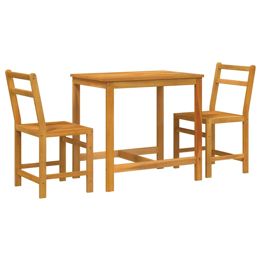 Ensemble de balcon 3 pcs bois d'acacia solide - 2