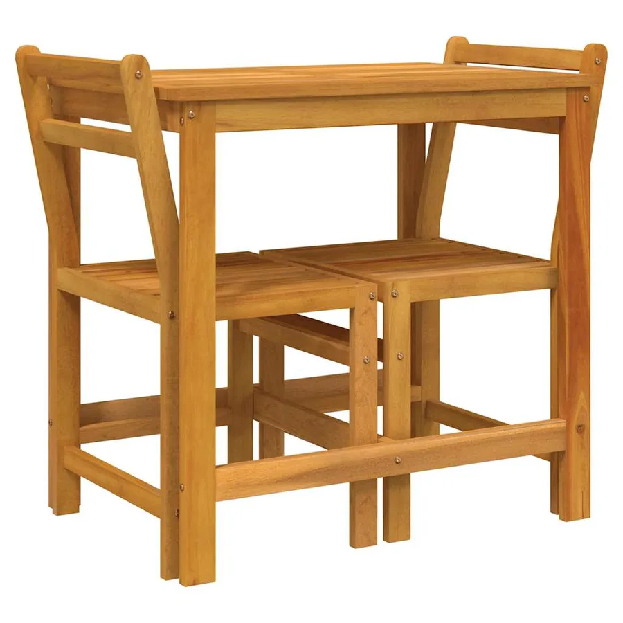 Ensemble de balcon 3 pcs bois d'acacia solide - 8
