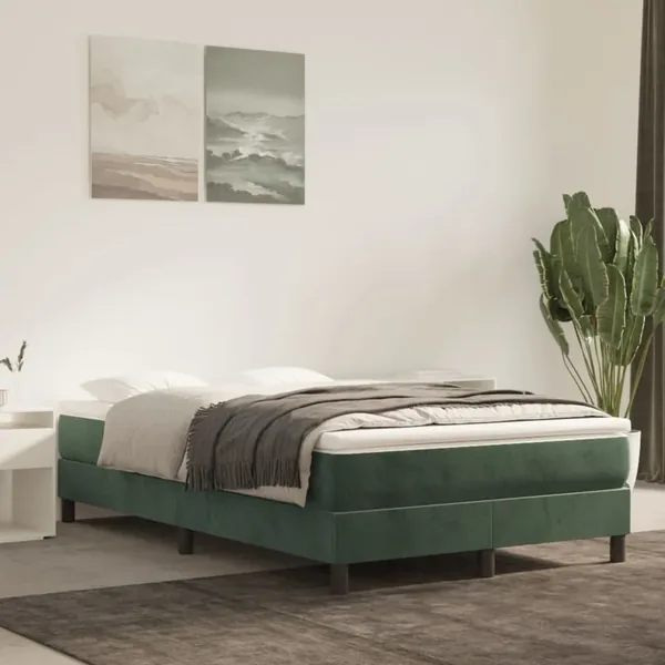 Matelas de lit à ressorts ensachés fermeté moyenne Vert foncé 120x200x20 cm