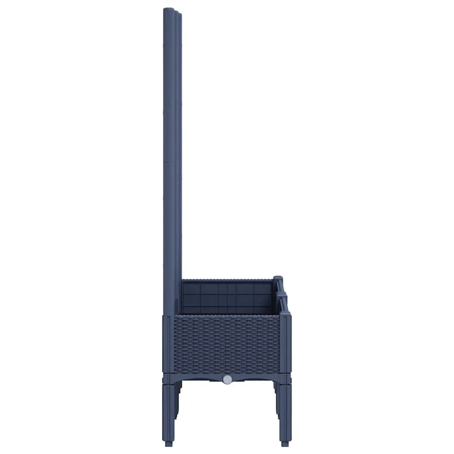 Jardinière avec treillis bleu gris 80x40x142 cm PP - 4