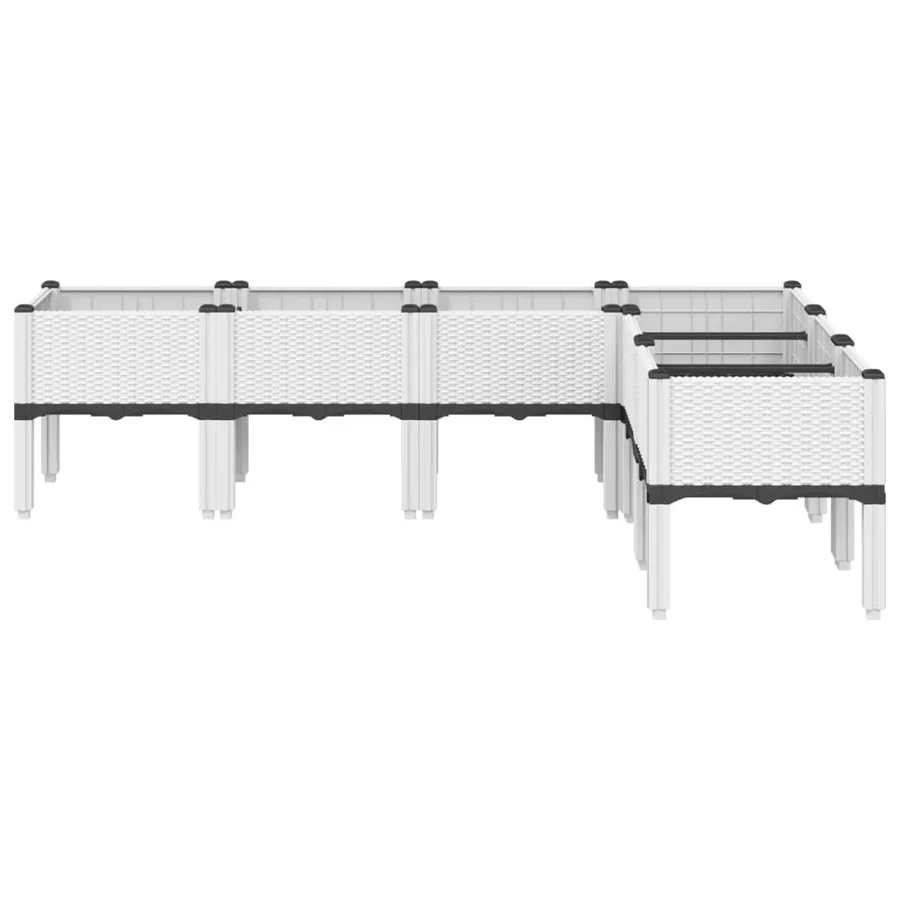 Jardinière avec pieds blanc 160x120x42 cm PP - 3