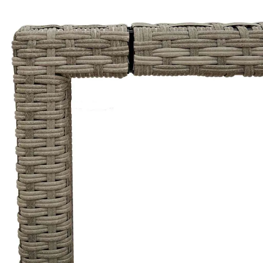 Table de jardin avec dessus en verre gris clair résine tressée - 10