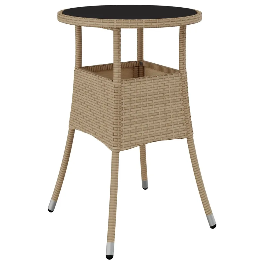 Ensemble à manger de jardin et coussins 3 pcs beige rotin verre - 4