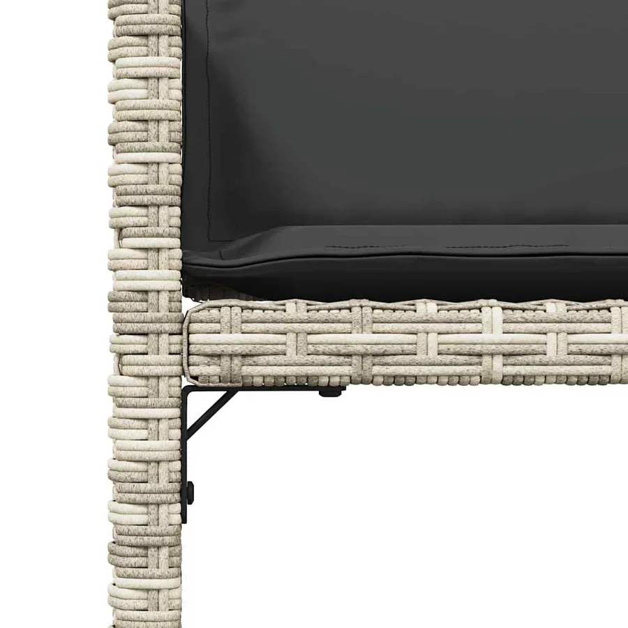 Chaises de jardin avec coussins lot de 4 gris clair poly rotin - 10