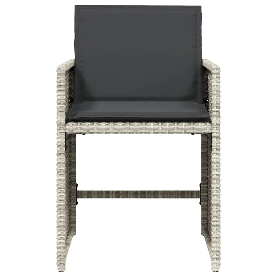 Chaises de jardin avec coussins lot de 4 gris clair poly rotin - 5