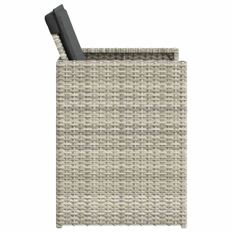 Chaises de jardin avec coussins lot de 4 gris clair poly rotin - 6