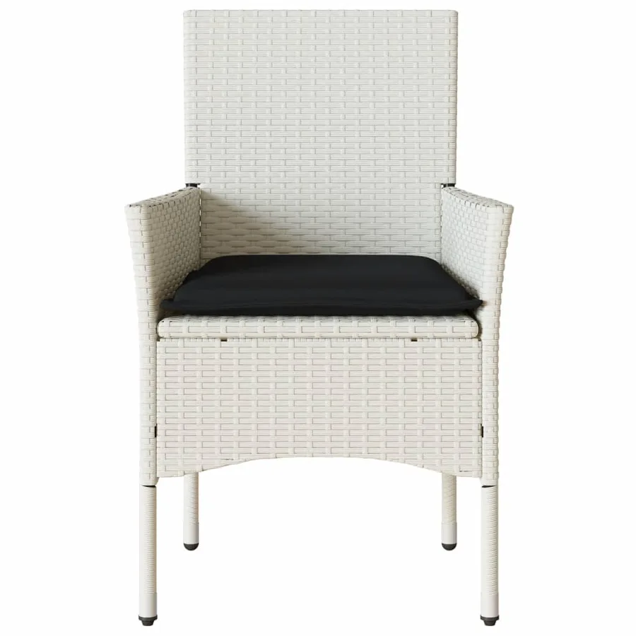 Chaises de jardin avec coussins lot de 2 blanc résine tressée - 5
