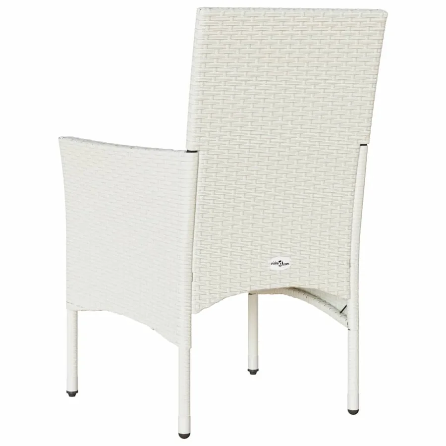 Chaises de jardin avec coussins lot de 2 blanc résine tressée - 7
