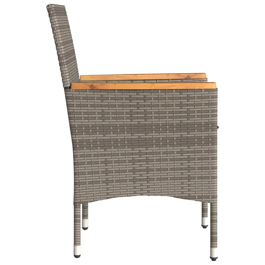 Chaises de jardin avec coussins lot de 2 gris résine tressée - 6