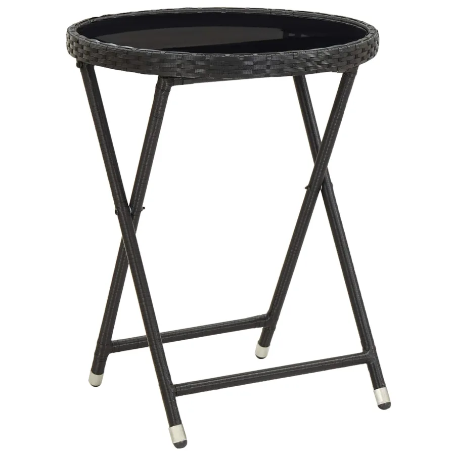 Ensemble de bistro avec coussins 3pcs noir résine tressée verre - 4